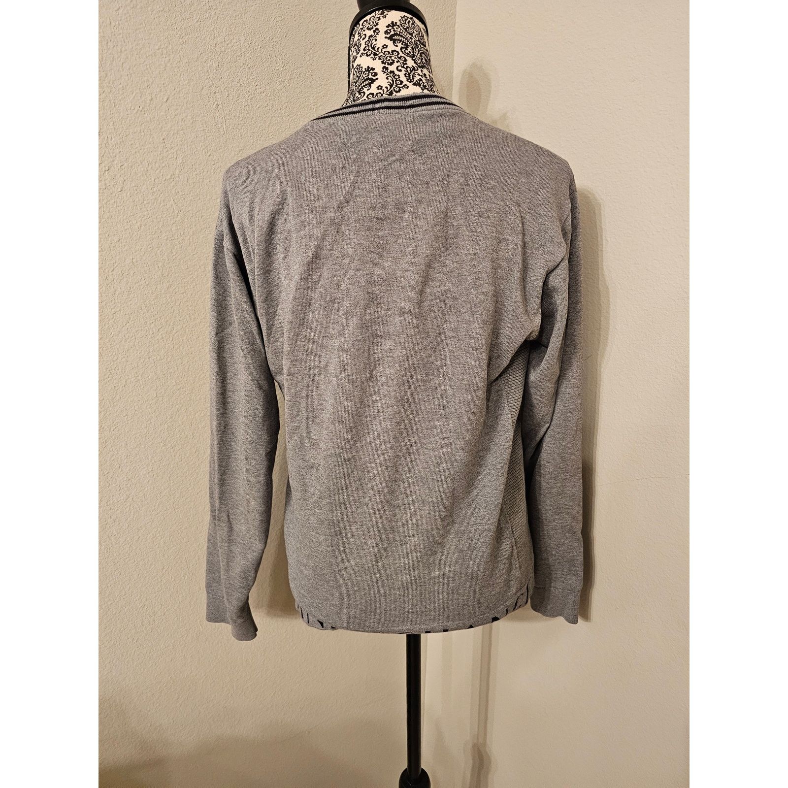 Armani Exchange Armani Exchange Gray Logo Knit Sweater | Classic Crewneck Size M / US 6-8 / IT 42-44 - 2 Thumbnail