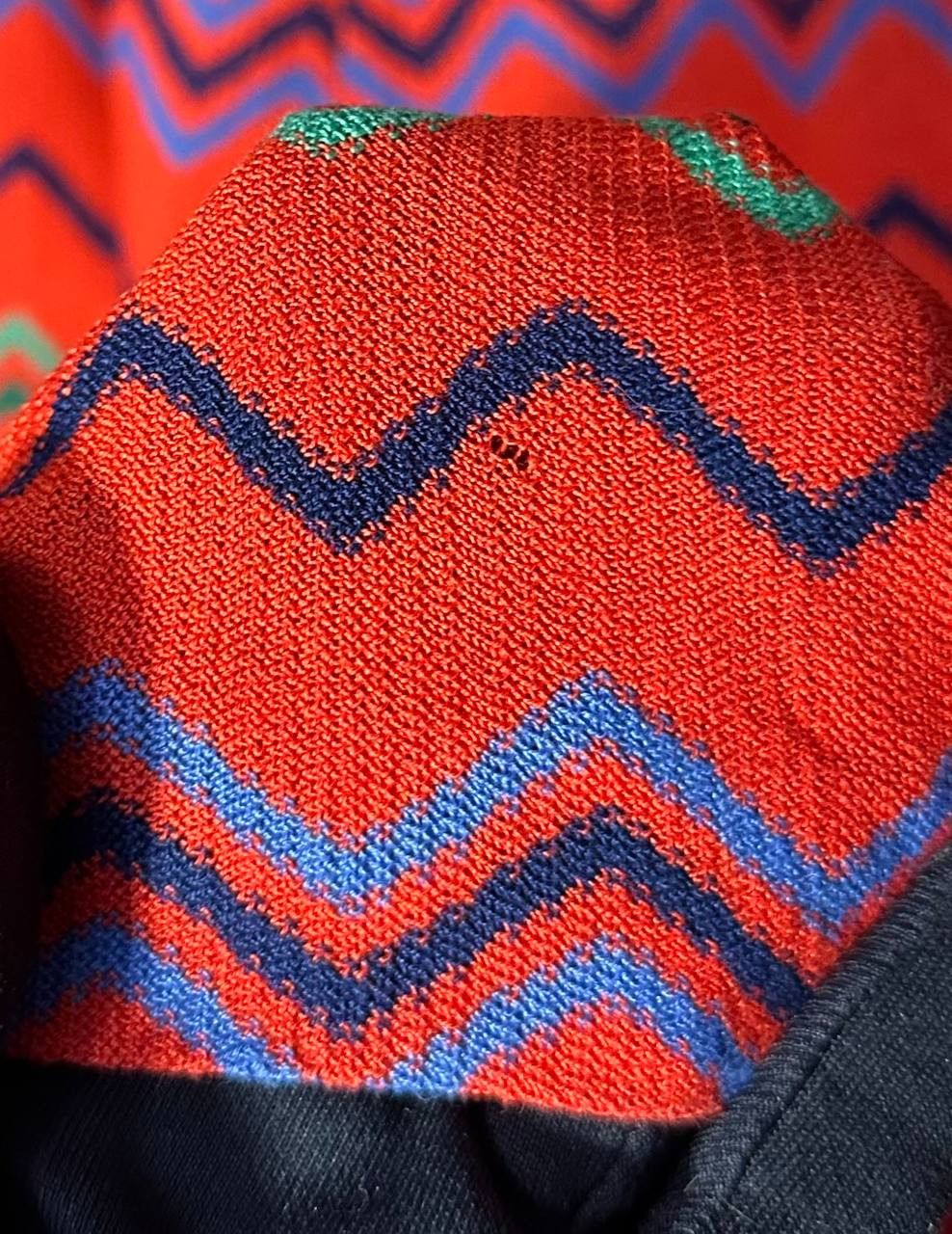 Missoni × Vintage MISSONI vintage Zigzag Pattern Flare Skirt red waves Size 22" - 6 Thumbnail