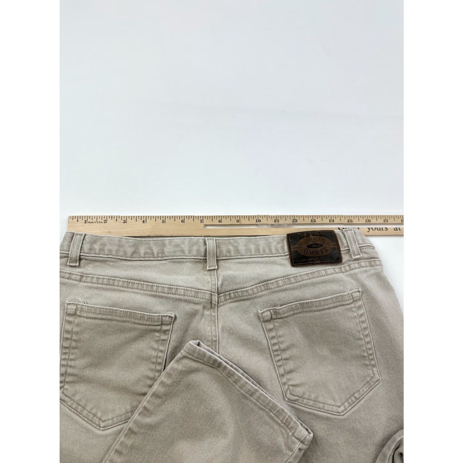 Vintage VINTAGE Crazy Horse Jeans Women 16P Khaki Beige Horse Petite 16P Jeans Womens Khakis Vintage Size 38" / US 16 / IT 52 - 6 Thumbnail