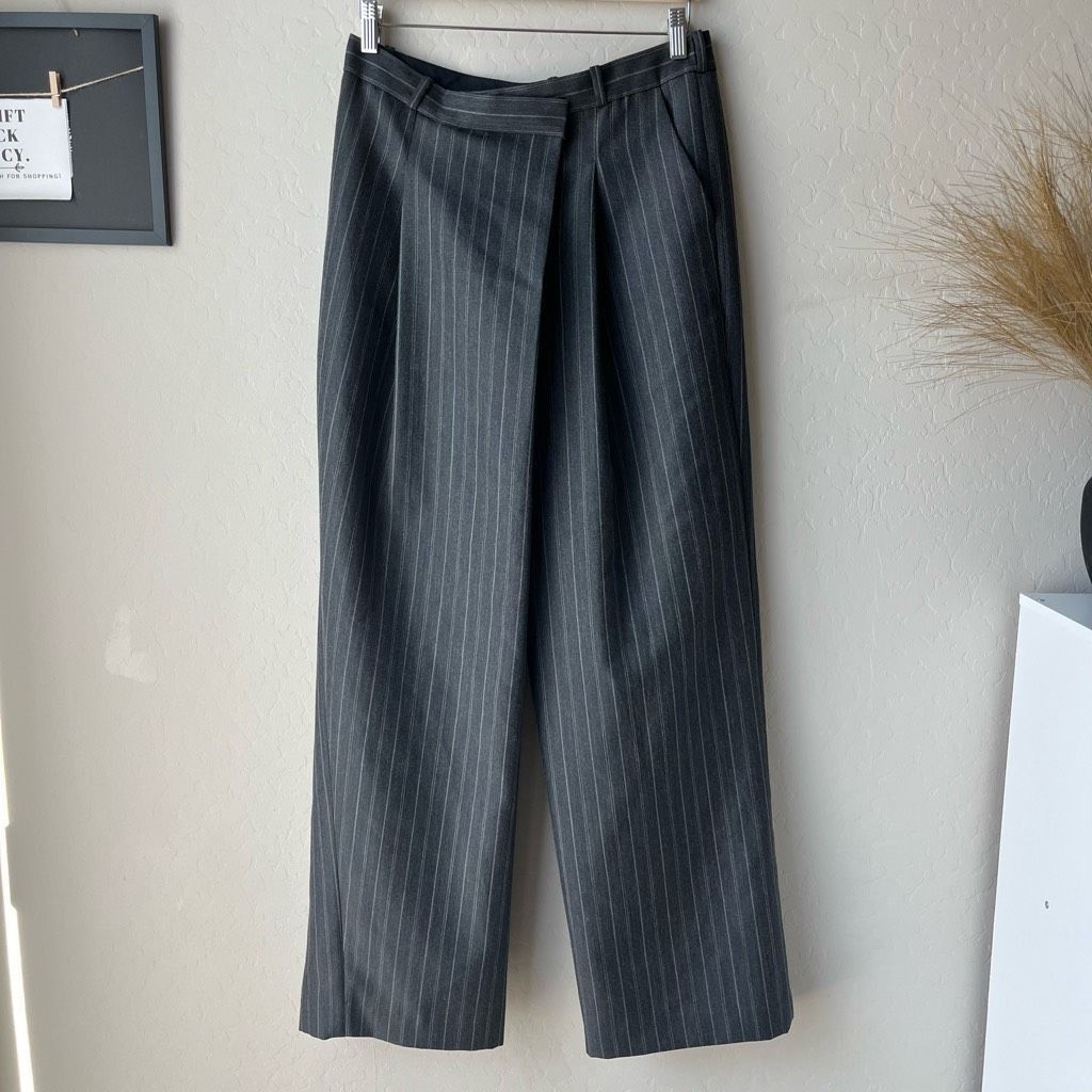 Jonathan Simkhai NEW SIMKHAI Trouser Pants Overlap Pinstripe Pants Gray Size Size 30" / US 8 / IT 44 - 2 Thumbnail