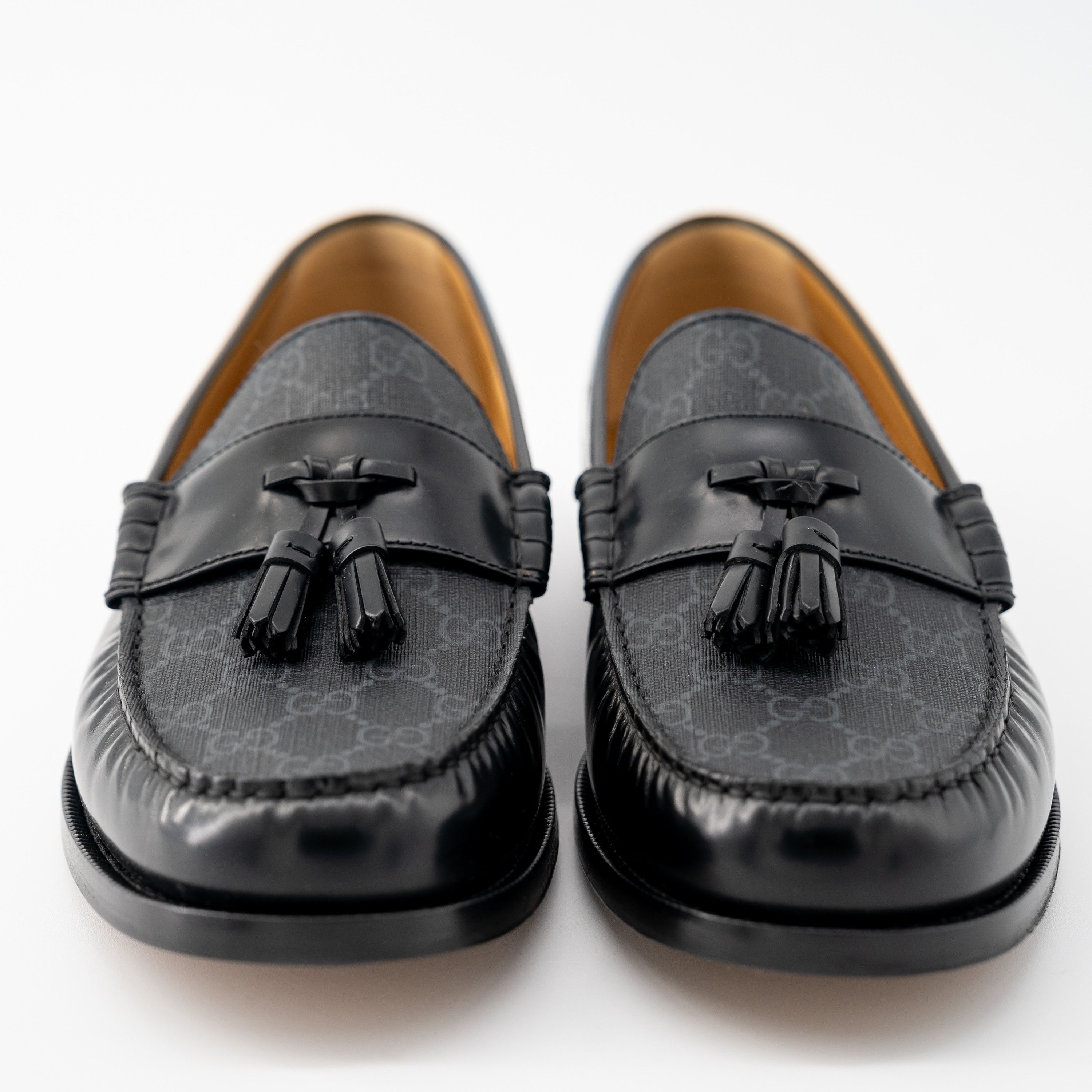 Gucci size 12.5G 13 US Gucci GG Loafer Tassel Black Leather Canvas Size US 13 / EU 46 - 2 Thumbnail