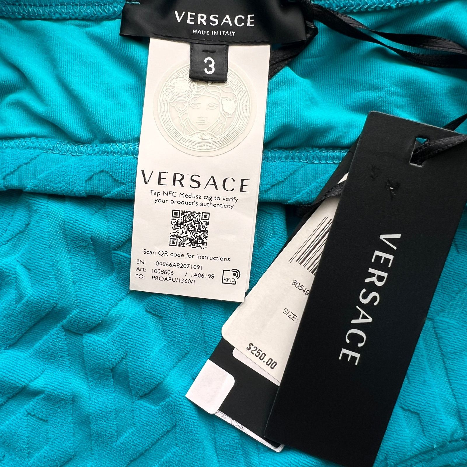 Calvin Klein VERSACE Greca Sponge Knit Bikini Top and Bottom Set, XS Size ONE SIZE - 11 Thumbnail