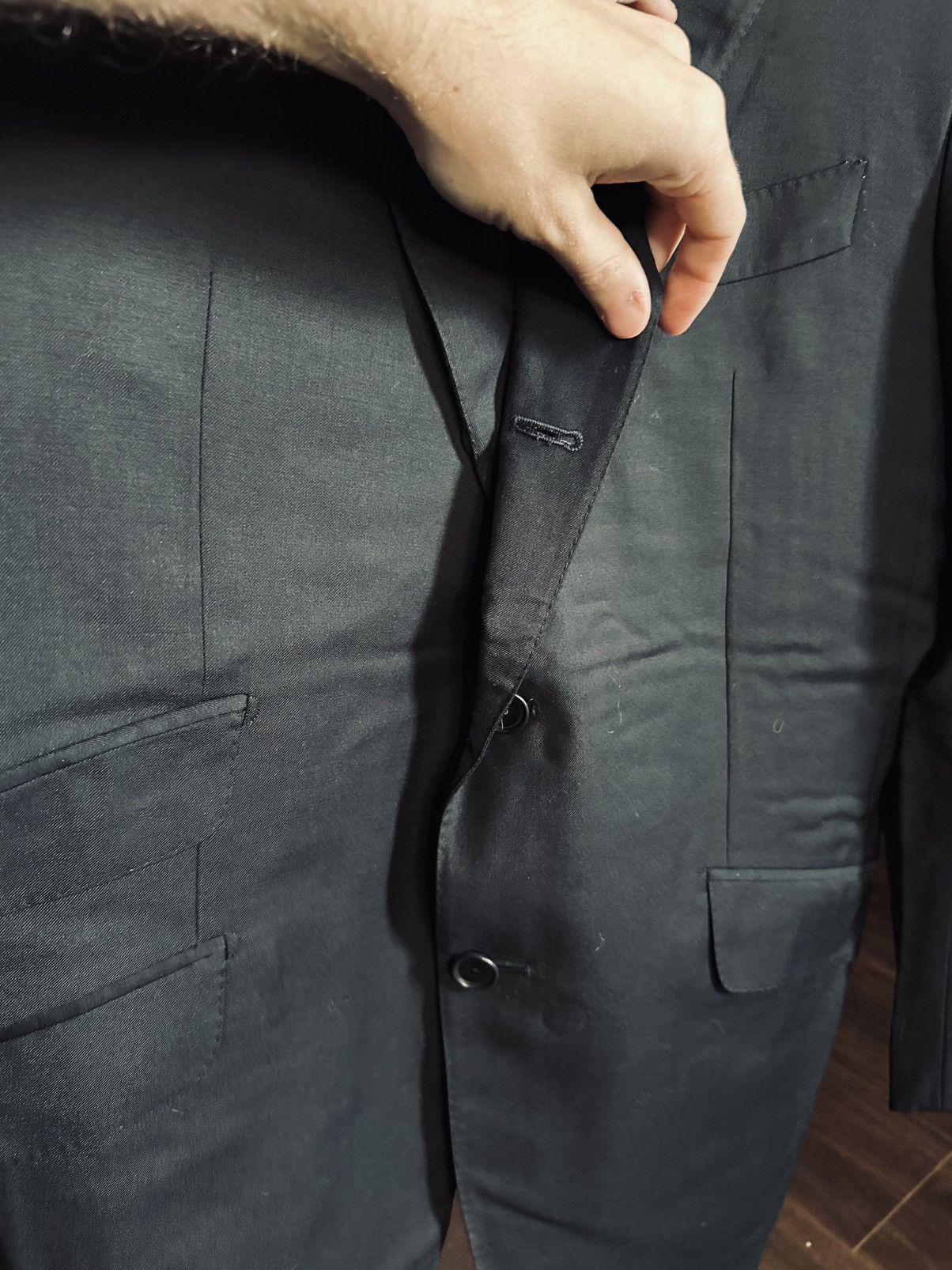 Other Superfine 130s Loro Piana wool three button jacket Size 40R - 4 Thumbnail
