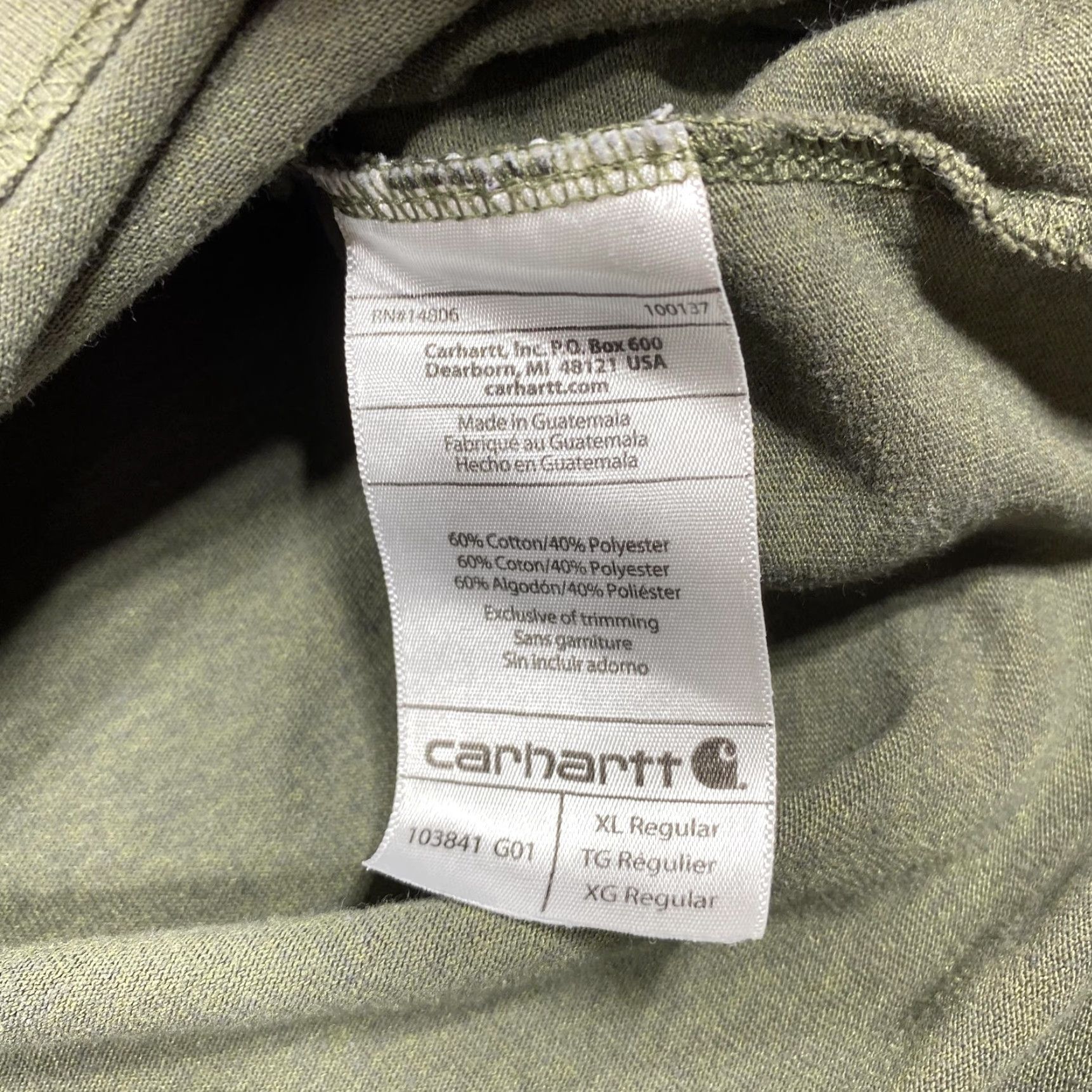 Carhartt Carhartt Shirt Mens XL Green Long Sleeve Logo Graphic Original Fit Tee Casual Size US XL / EU 56 / 4 - 4 Thumbnail