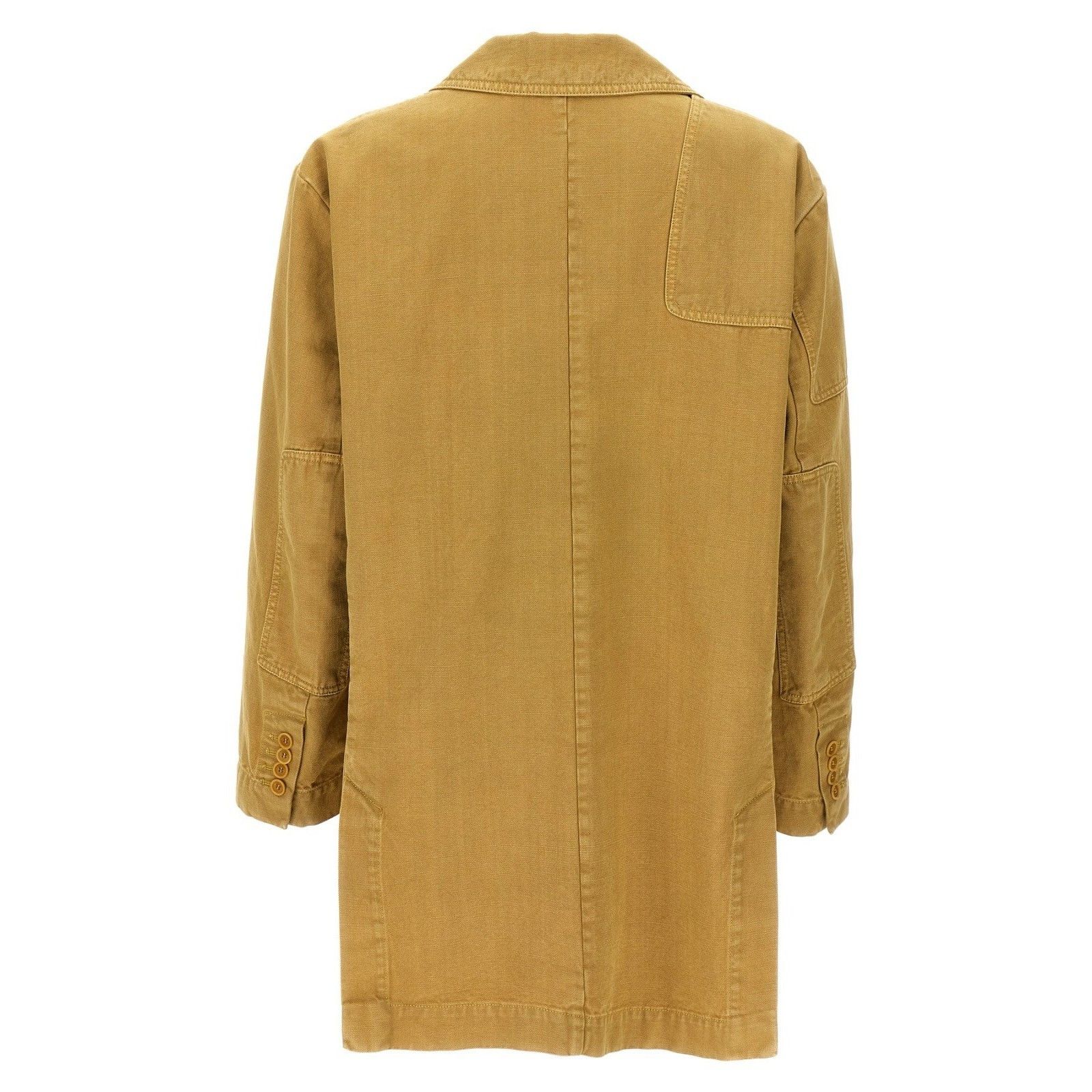 Max Mara MAX MARA Dizzy Oversized Beige/Yellow Canvas Blazer New & Au Size M / US 6-8 / IT 42-44 - 2 Thumbnail
