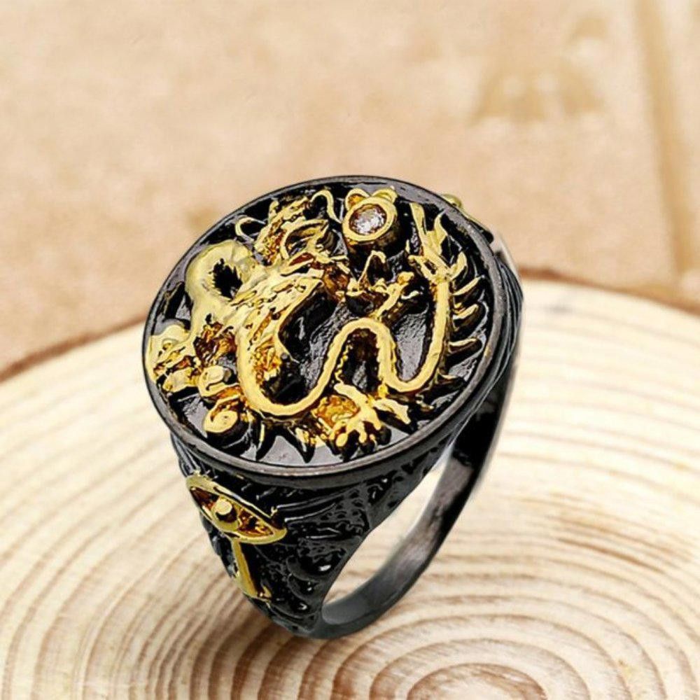 Designer Men's "The Rising Dragon" Capitan Collection Chinese Ring Size ONE SIZE - 2 Thumbnail