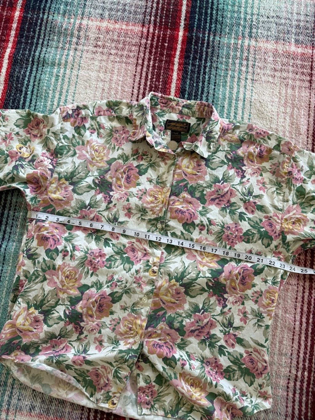 Eddie Bauer × Vintage Vintage Women's Eddie Bauer Floral Button Down Shirt L White Size L / US 10 / IT 46 - 6 Thumbnail