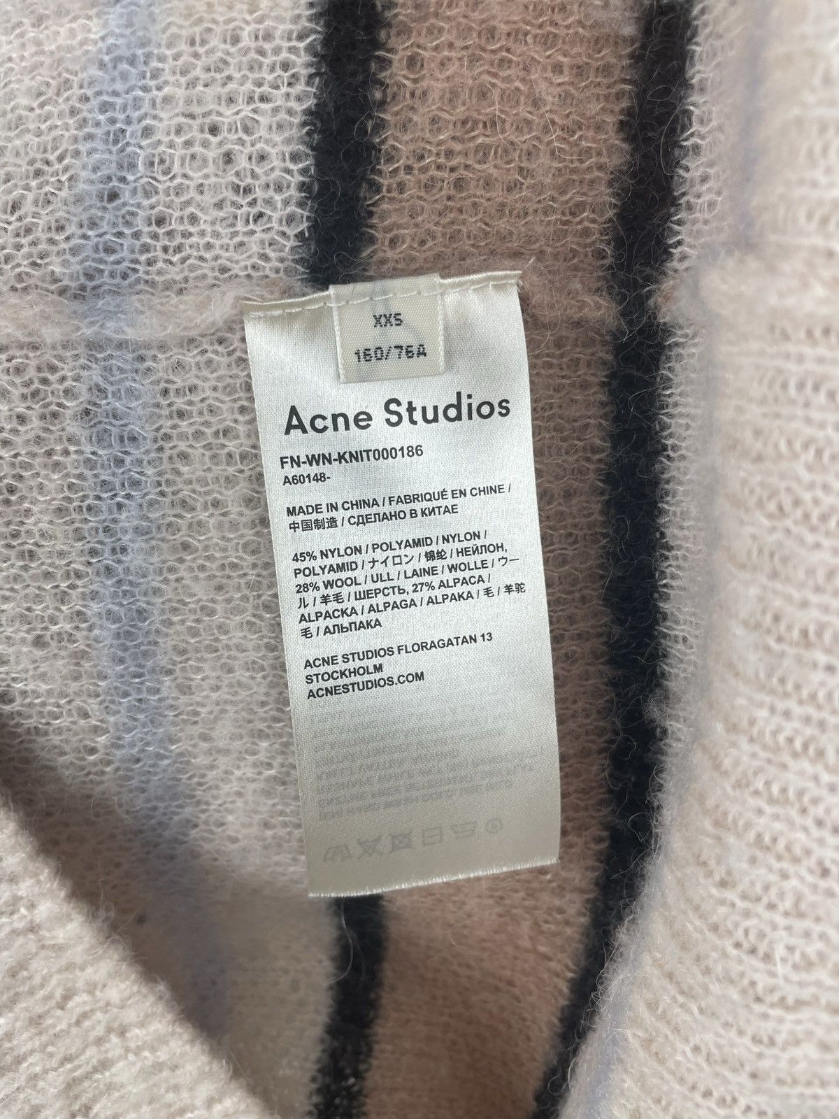 Acne Studios × Designer Acne Studios Keda fluffy Alpaca cardigan sweater striped Size S / US 4 / IT 40 - 8 Thumbnail