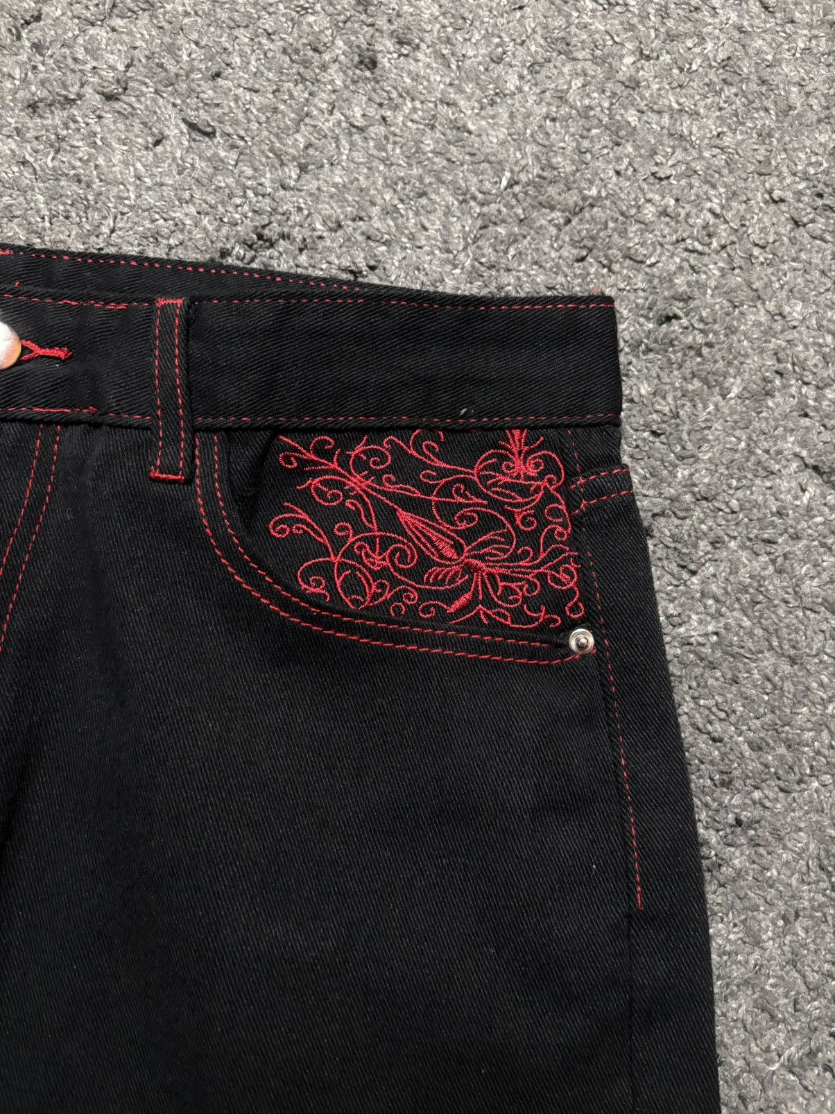 Jean × Vintage Vintage very rare cross wings medieval red black baggy jeans Size US 34 / EU 50 - 19 Thumbnail