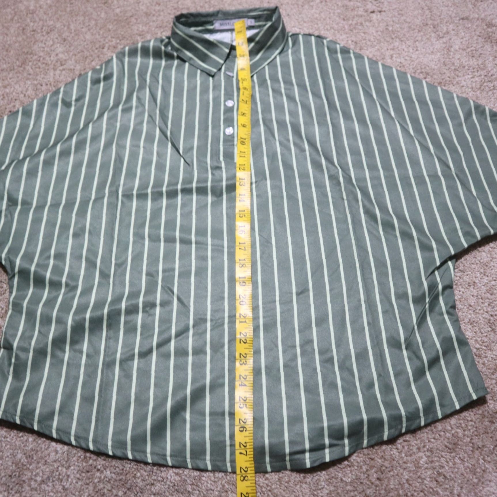 Vintage Misslook Shirt Women S Green Striped Blouse Adult Small Size S / US 4 / IT 40 - 5 Thumbnail