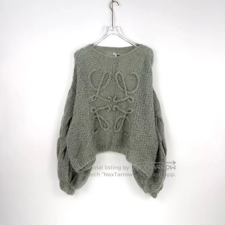 Loewe Loewe Gray Green Mohair Sweater Size L / US 10 / IT 46 - 3 Thumbnail