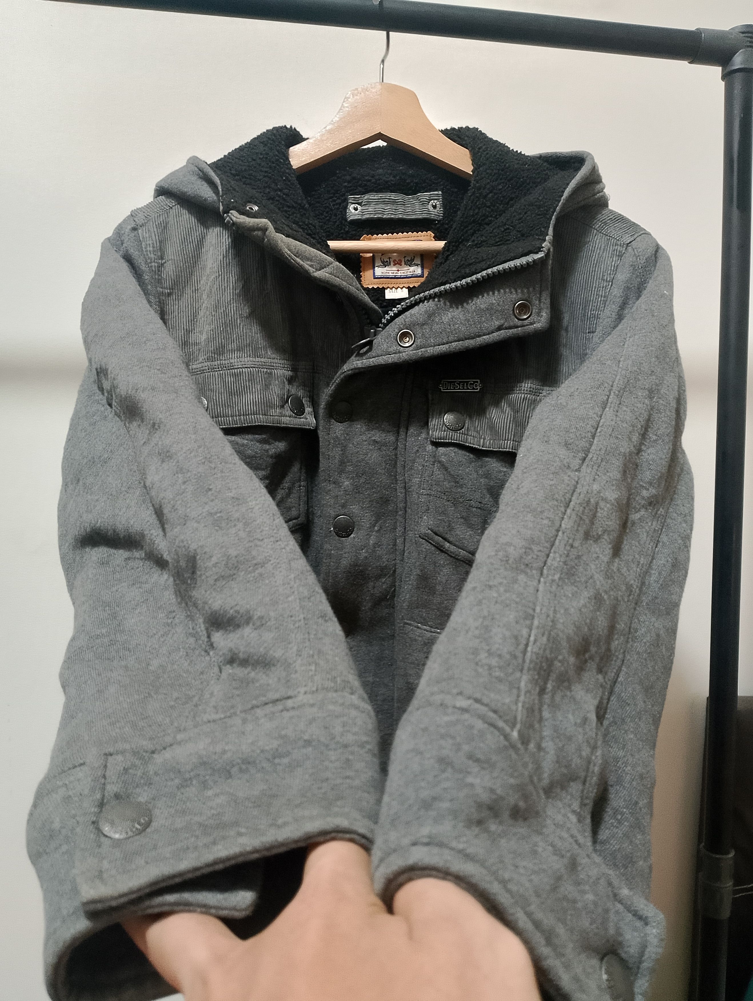 Diesel × Diesel Black Gold Diesel Washed Gray Zip Up Hoodie AvantGarde Jacket Y2K Size US S / EU 44-46 / 1 - 11 Thumbnail