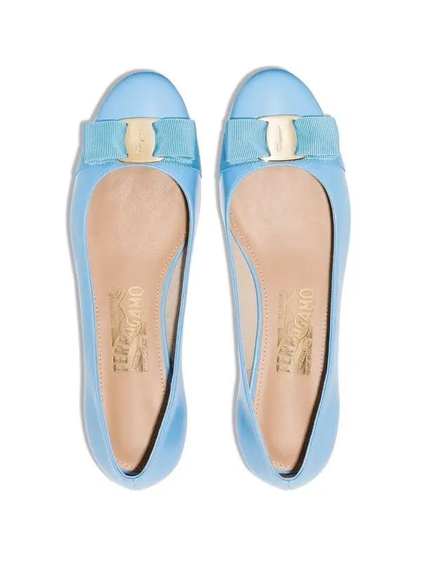 Salvatore Ferragamo o1y0426 Ballet Flats in Sky Blue Size US 5.5 / IT 35.5 - 3 Thumbnail