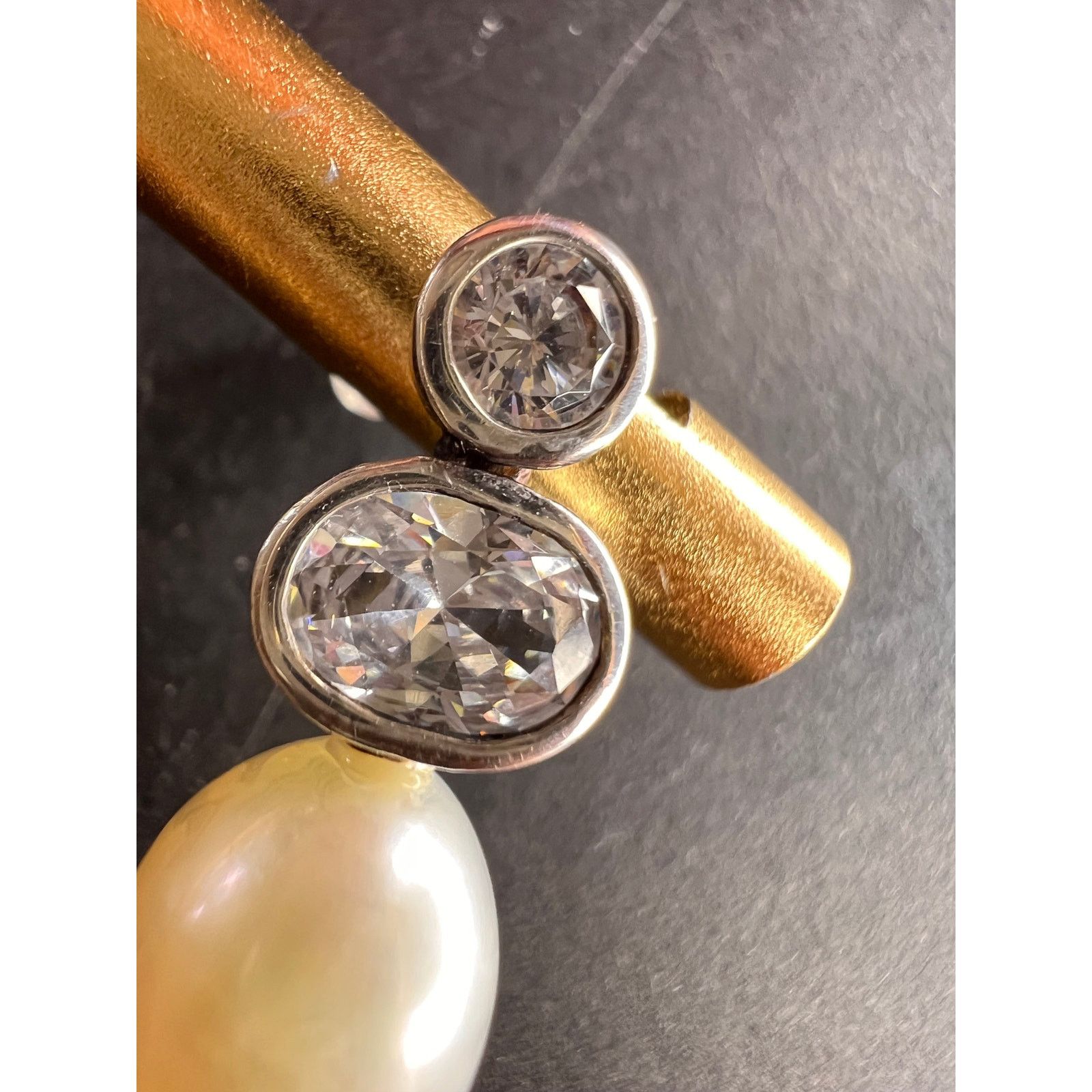 Other Cultured pearl and CZ sterling silver drop earrings Size ONE SIZE - 8 Thumbnail
