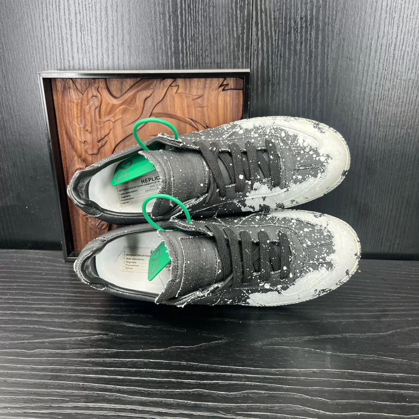 Maison Margiela Maison Margiela Black Splatter Replica 37.5 Size US 7 / IT 37 - 6 Thumbnail