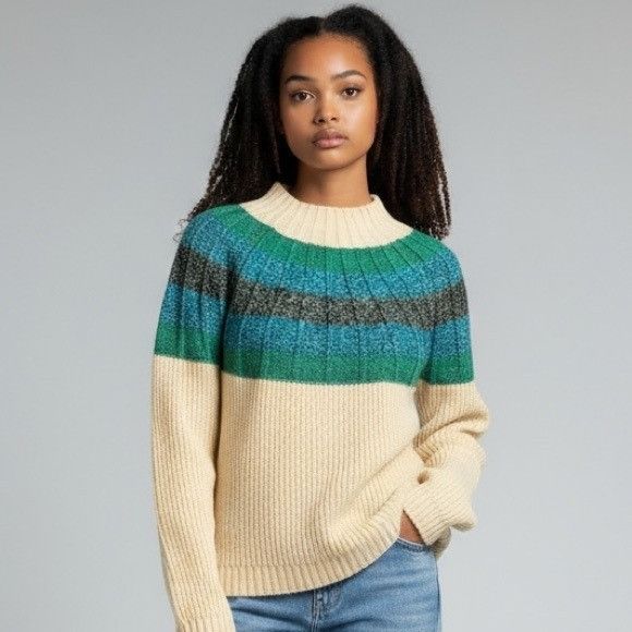 Other Greylin Striped Multicolor Mock Neck Sweater Size XS / US 0-2 / IT 36-38 - 1 Thumbnail