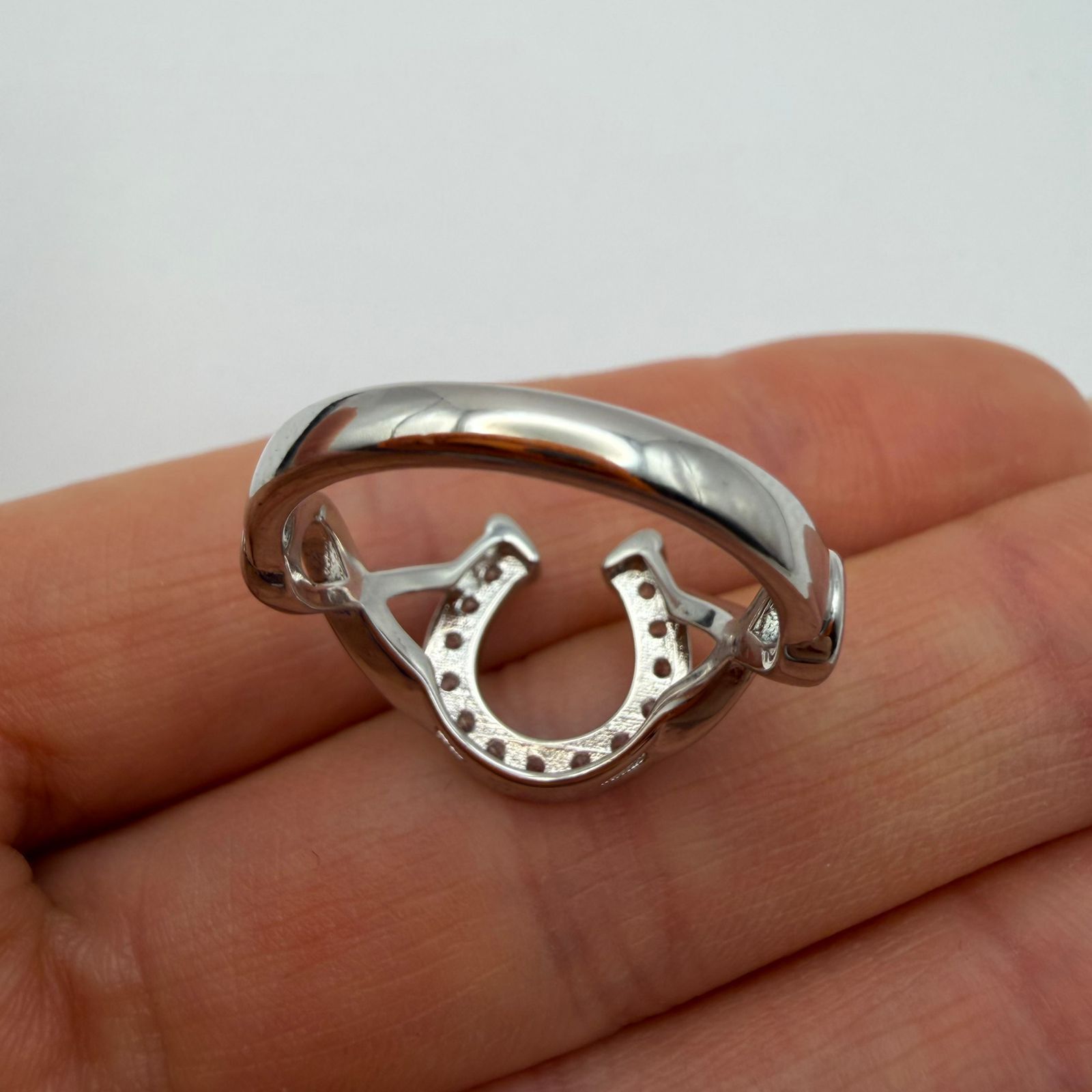 Sterling Silver 925 Sterling Silver Horseshoe Ring Lucky Charm Size ONE SIZE - 9 Thumbnail