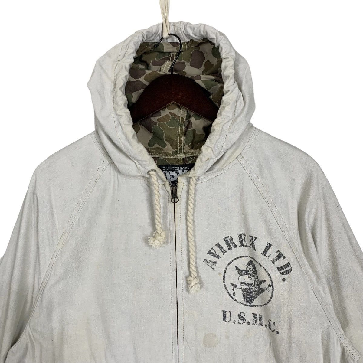Avirex × Japanese Brand Vintage 90s PX Avirex Ltd USMC Zip Up Hoodie Jacket Size M Size US M / EU 48-50 / 2 - 2 Thumbnail