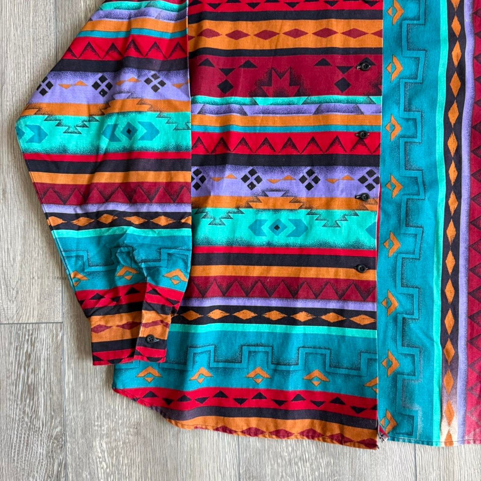 Roper Vintage 90s roper aztec style button up shirt Size US XL / EU 56 / 4 - 4 Thumbnail
