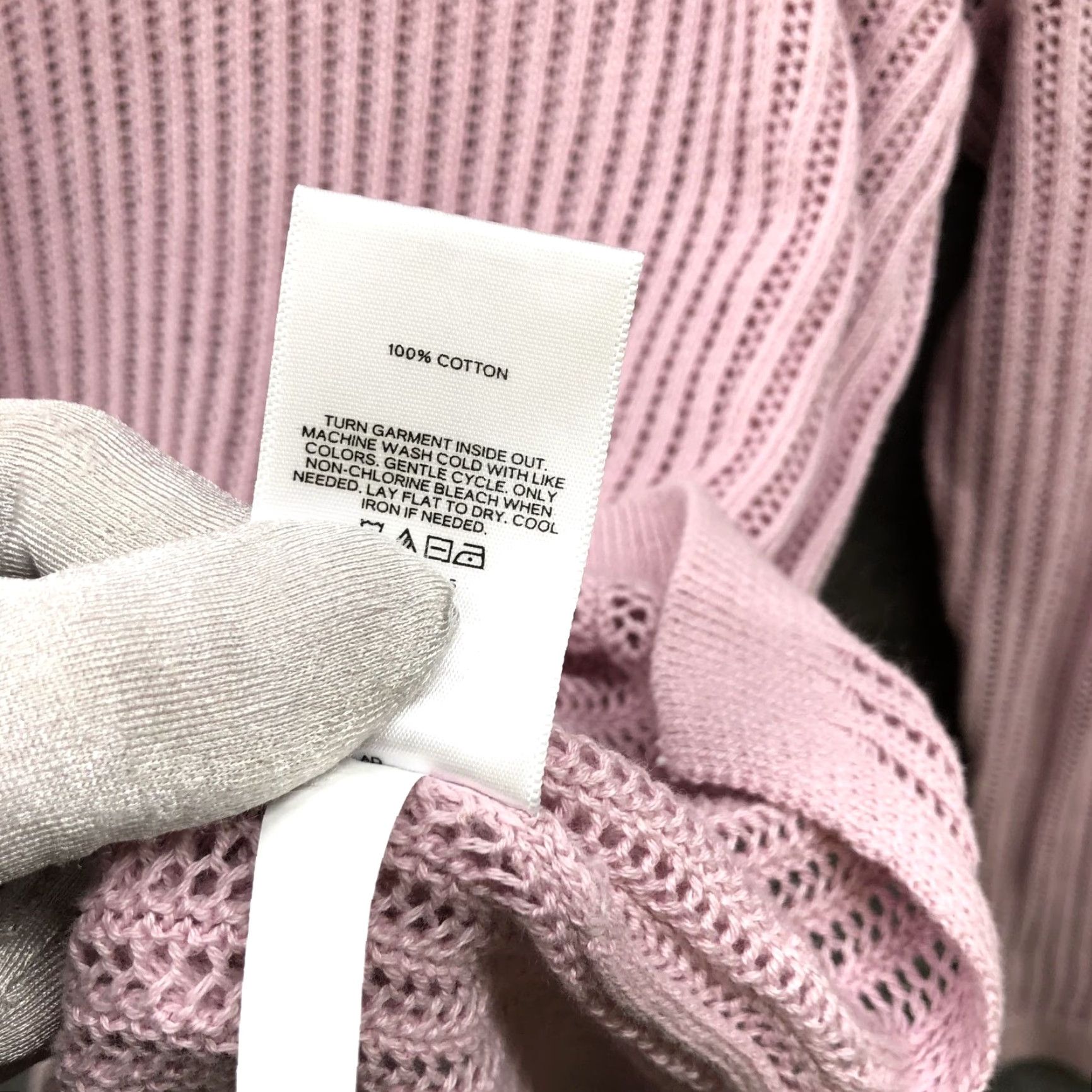 Express VINTAGE Express Tunic Sweater Womens XS Open Knit Cotton Pink Crewneck Longline Size XS / US 0-2 / IT 36-38 - 6 Thumbnail