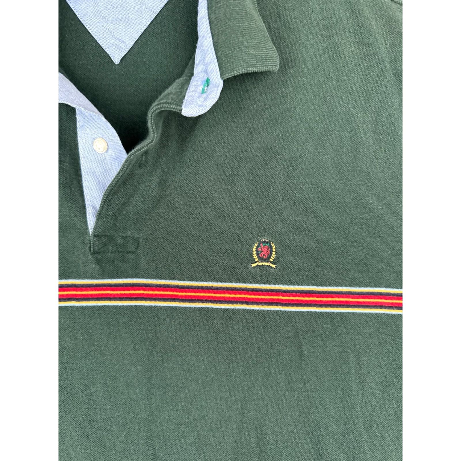 Tommy Hilfiger Tommy Hilfiger Green Polo Shirt Men XL Short Sleeve Cotton Slim Fit Activewear Size US XL / EU 56 / 4 - 6 Thumbnail