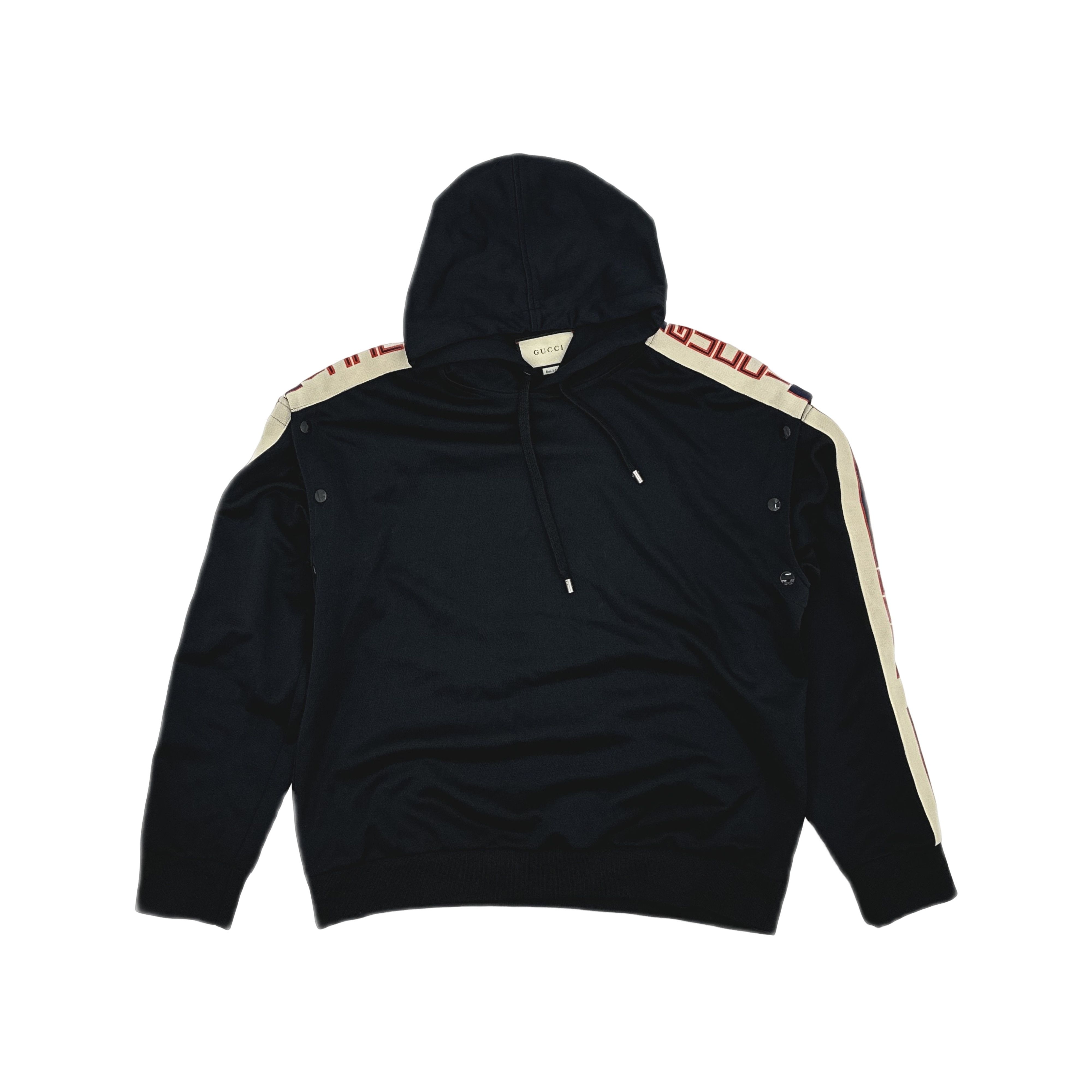 Gucci Gucci Logo Stripe Detachable Sleeve Hoodie S Size US S / EU 44-46 / 1 - 1 Thumbnail
