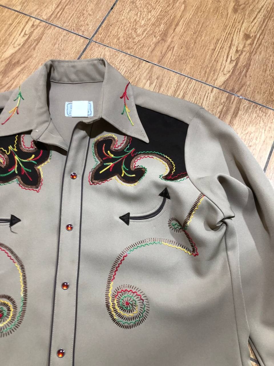 Vintage VTG 60s H Bar C Western Pearl Long sleeve Shirt Embroidered Size XXL / US 16-18 / IT 52-54 - 16 Thumbnail