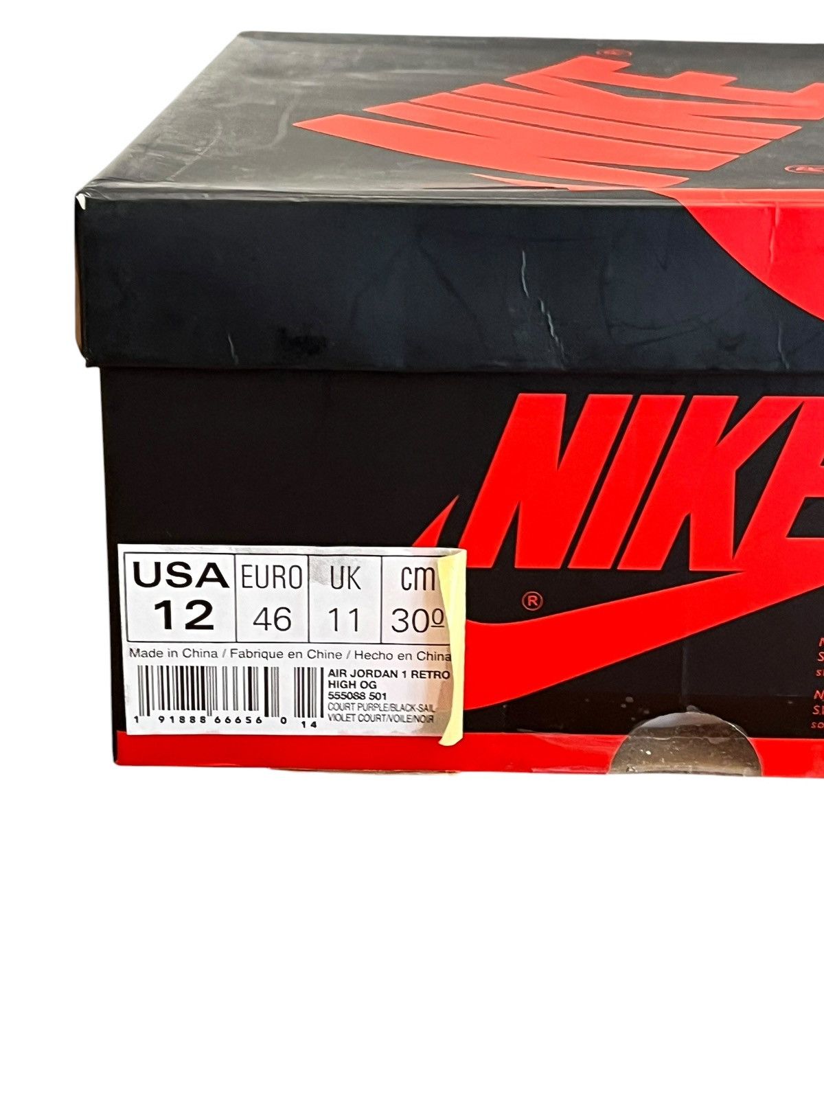 Jordan Brand Jordan 1 Retro Court Purple Size US 12 / EU 45 - 9 Thumbnail