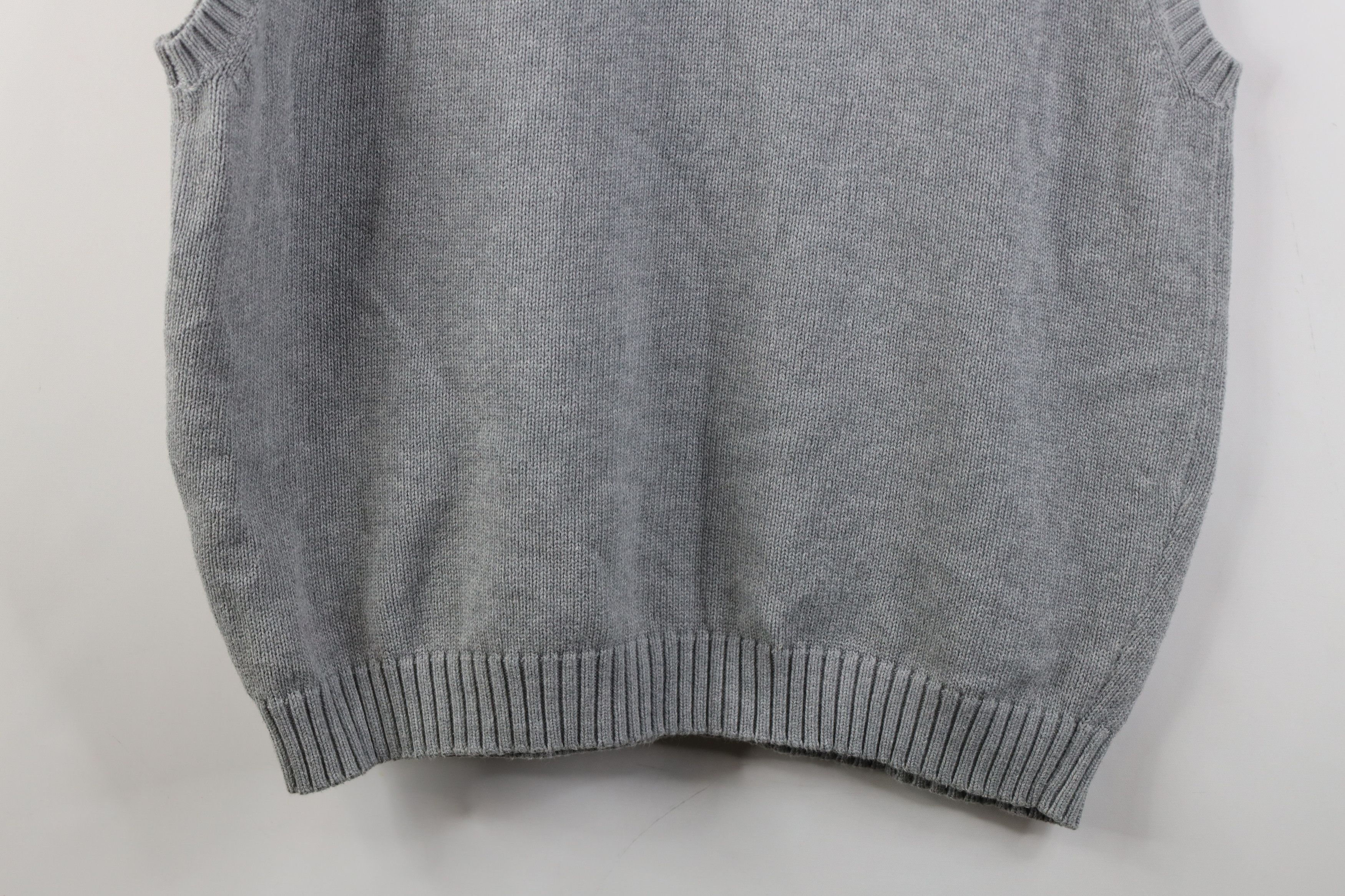 L.L. Bean Vintage 90s LL Bean Cotton Knit V-Neck Sweater Vest Gray Size US XL / EU 56 / 4 - 8 Thumbnail