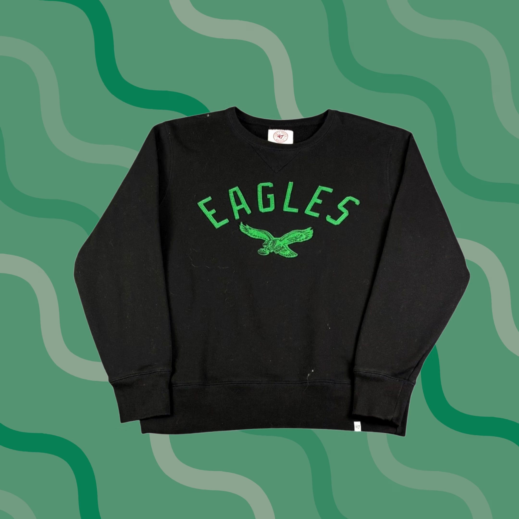47 47 Brand Philadelphia Eagles Crewneck Sweatshirt Mens XL Black NFL Football Size US XL / EU 56 / 4 - 1 Thumbnail