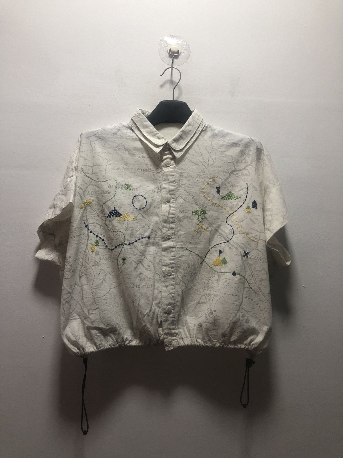Issey Miyake × Ne-Net NE NET Shirt Maps Button Drawstring Size S / US 4 / IT 40 - 1 Thumbnail