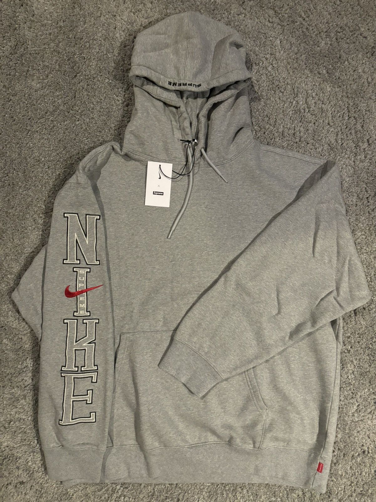 Supreme Supreme x Nike Hooded Sweatshirt Heather Grey | Grailed