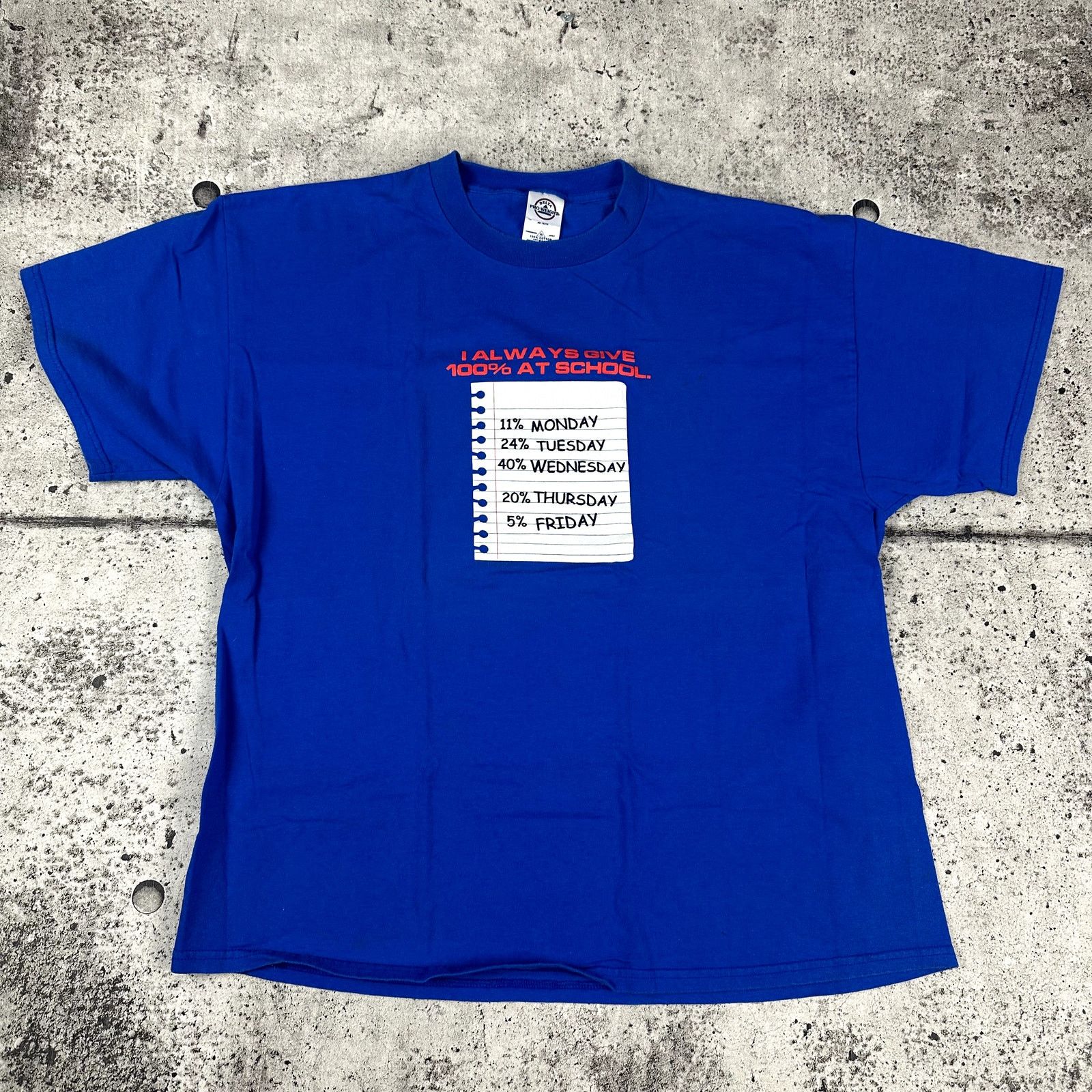 Delta Vintage Comedy Shirt Y2K I Give 100% In School Size XL Size US XL / EU 56 / 4 - 1 Thumbnail