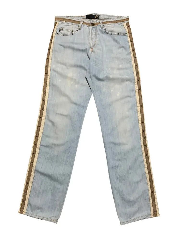 Just Cavalli Vintage Cavalli studded punk leather taped snake skin denim Size US 31 - 2 Thumbnail