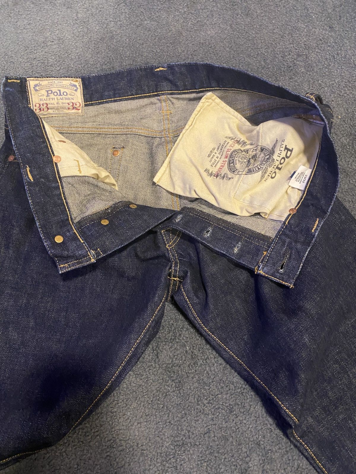 Designer × Polo Ralph Lauren × Vintage VINTAGE POLO RALPH LAUREN RAW SELVEDGE DENIM Size US 36 / EU 52 - 6 Thumbnail