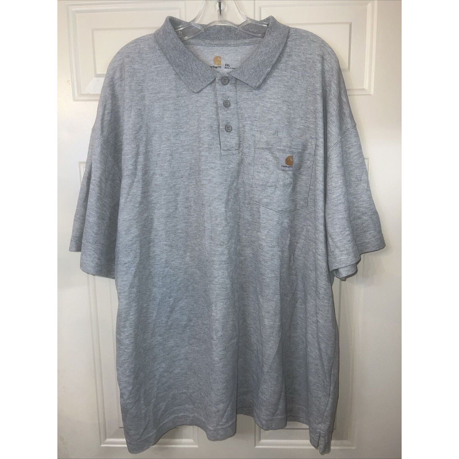 Carhartt Carhartt Men’s Polo Shirt Gray XXL Pocket Original Fit 2XL Size US XXL / EU 58 / 5 - 1 Thumbnail