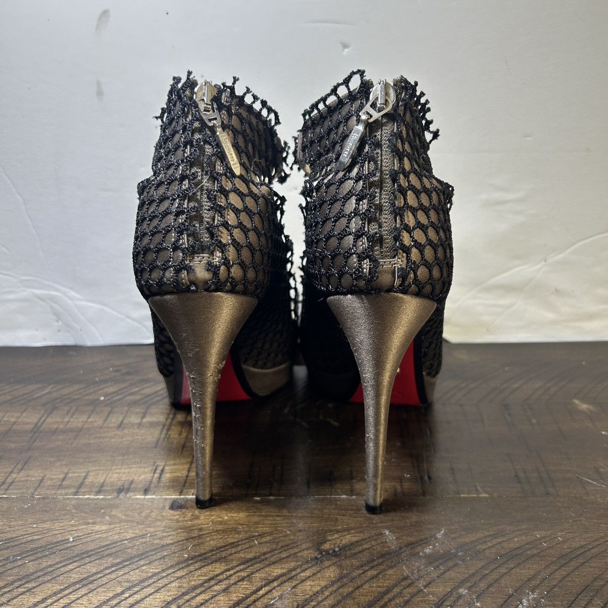 Other Cesare Paciotti black mesh high-heeled ankle boots. Size US 8 / IT 38 - 2 Thumbnail
