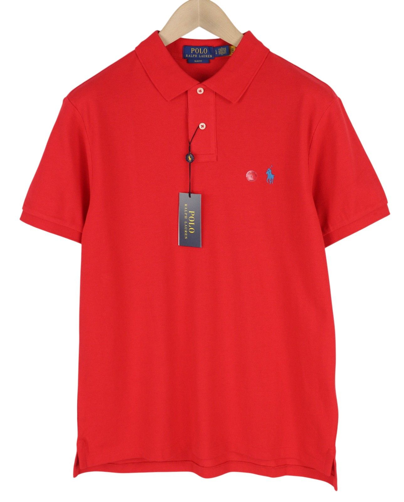 Polo Ralph Lauren SIM FIT L Red Short Sleeve Polo Neck Logo T-Shirt 84522 Size US L / EU 52-54 / 3 - 1 Thumbnail