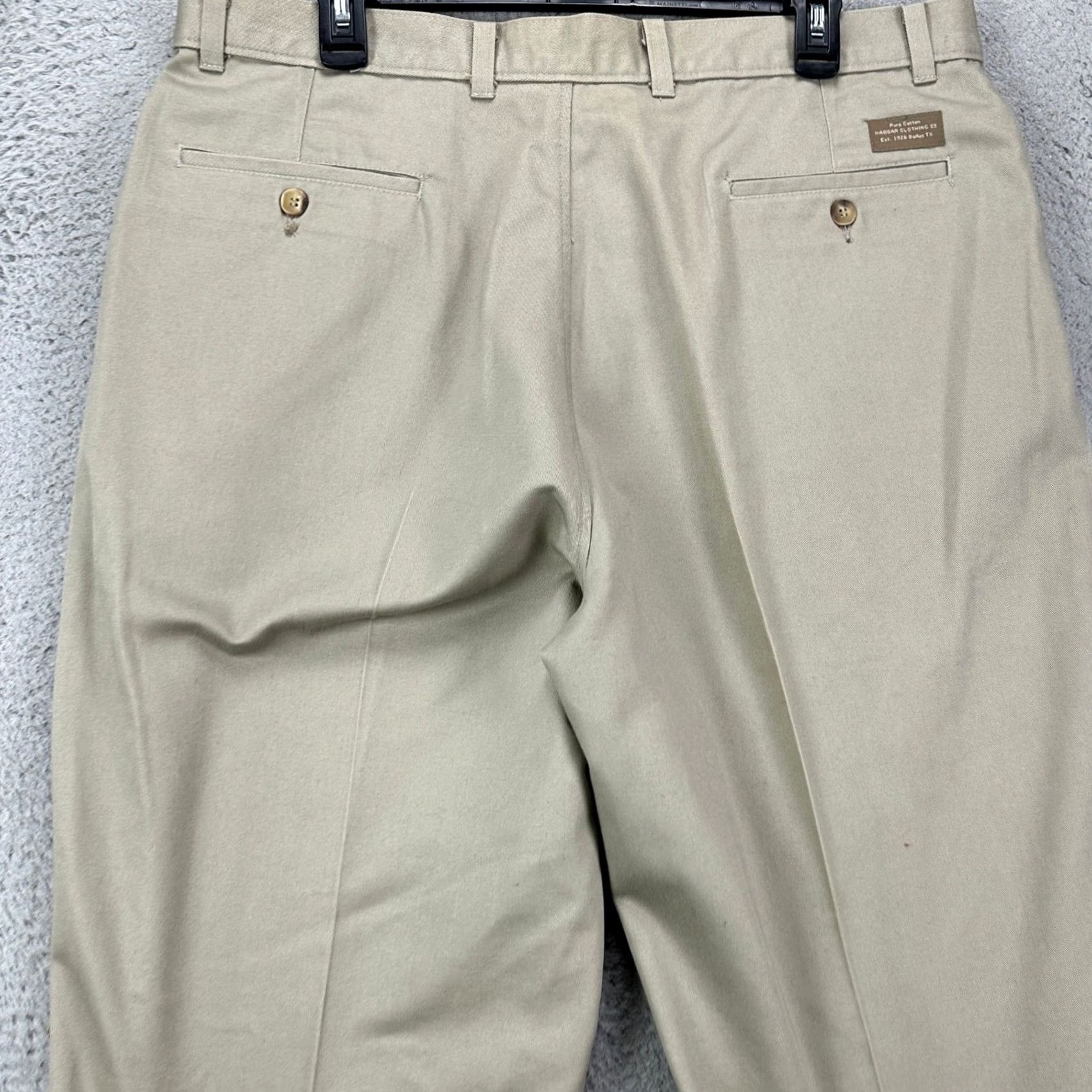 Haggar Haggar Khaki Pants Mens 38X32 Beige Flat Front Straight Leg Pockets Casual NEW Size US 38 / EU 54 - 3 Thumbnail