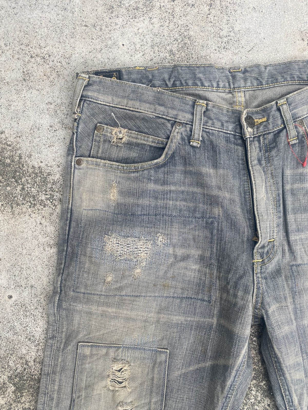 If Six Was Nine × Lee Flare Jeans Lee Distress Patchwork Clawmark Mud Bootcut Size US 32 / EU 48 - 8 Thumbnail