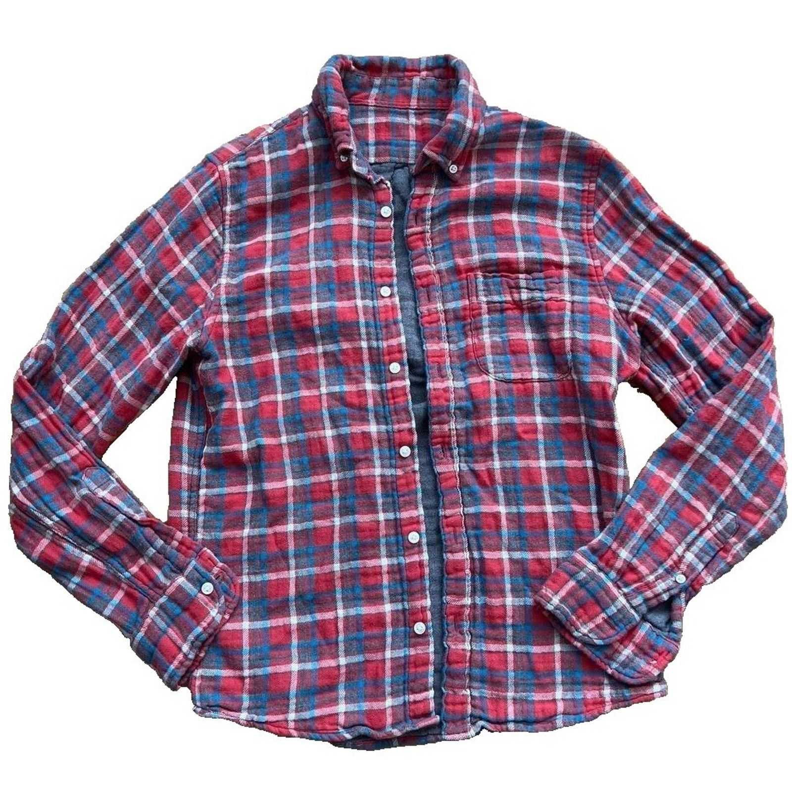 Faherty Faherty Red Checked Shirt Size S Slim Fit 100% Linen A002004 Size S / US 4 / IT 40 - 1 Thumbnail