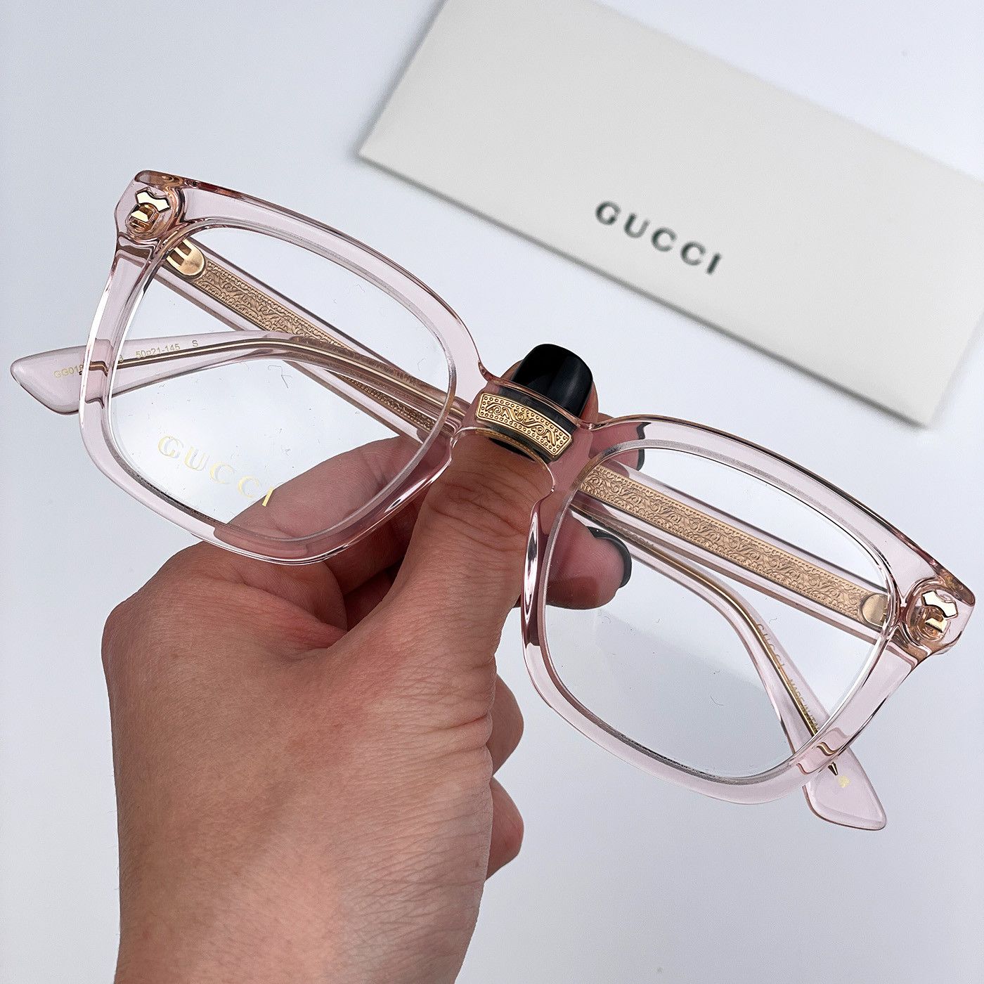 Gucci NEW Gucci GG0184O 013 Pink Square Unisex Eyeglasses Size ONE SIZE - 2 Thumbnail