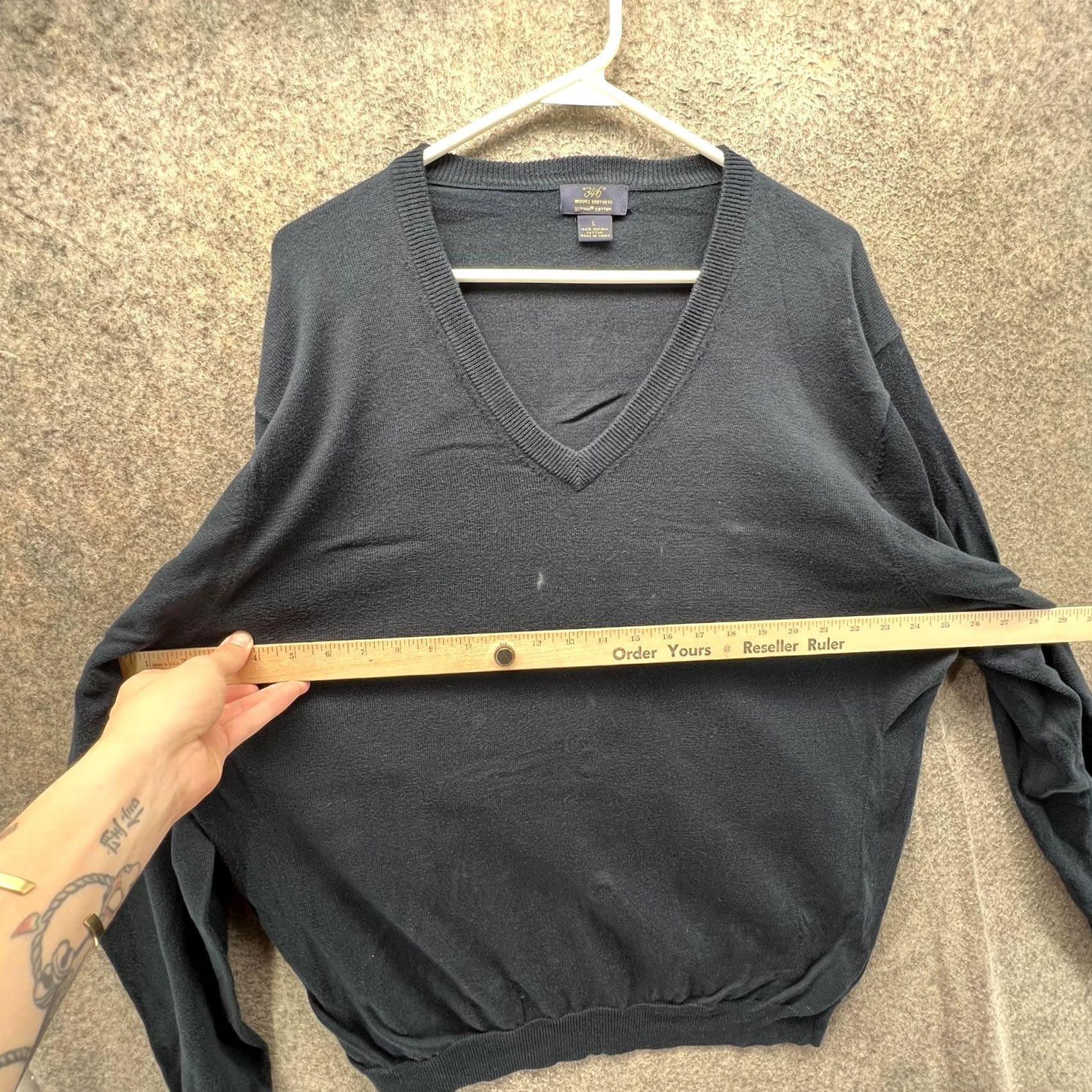 Brooks Brothers VINTAGE Brooks Brothers 346 Sweater Mens Large Blue Supima Cotton V-Neck Pullover Size US L / EU 52-54 / 3 - 5 Thumbnail