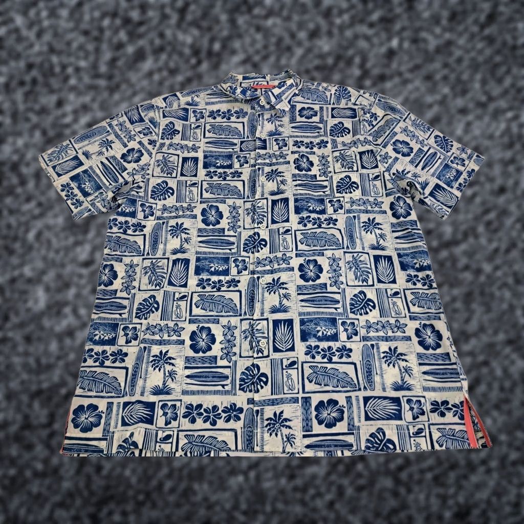 Tommy Bahama Tommy Bahama Hawaiian Shirt Mens L Blue/White Short Sleeve Button Up #7266 Size US L / EU 52-54 / 3 - 1 Thumbnail