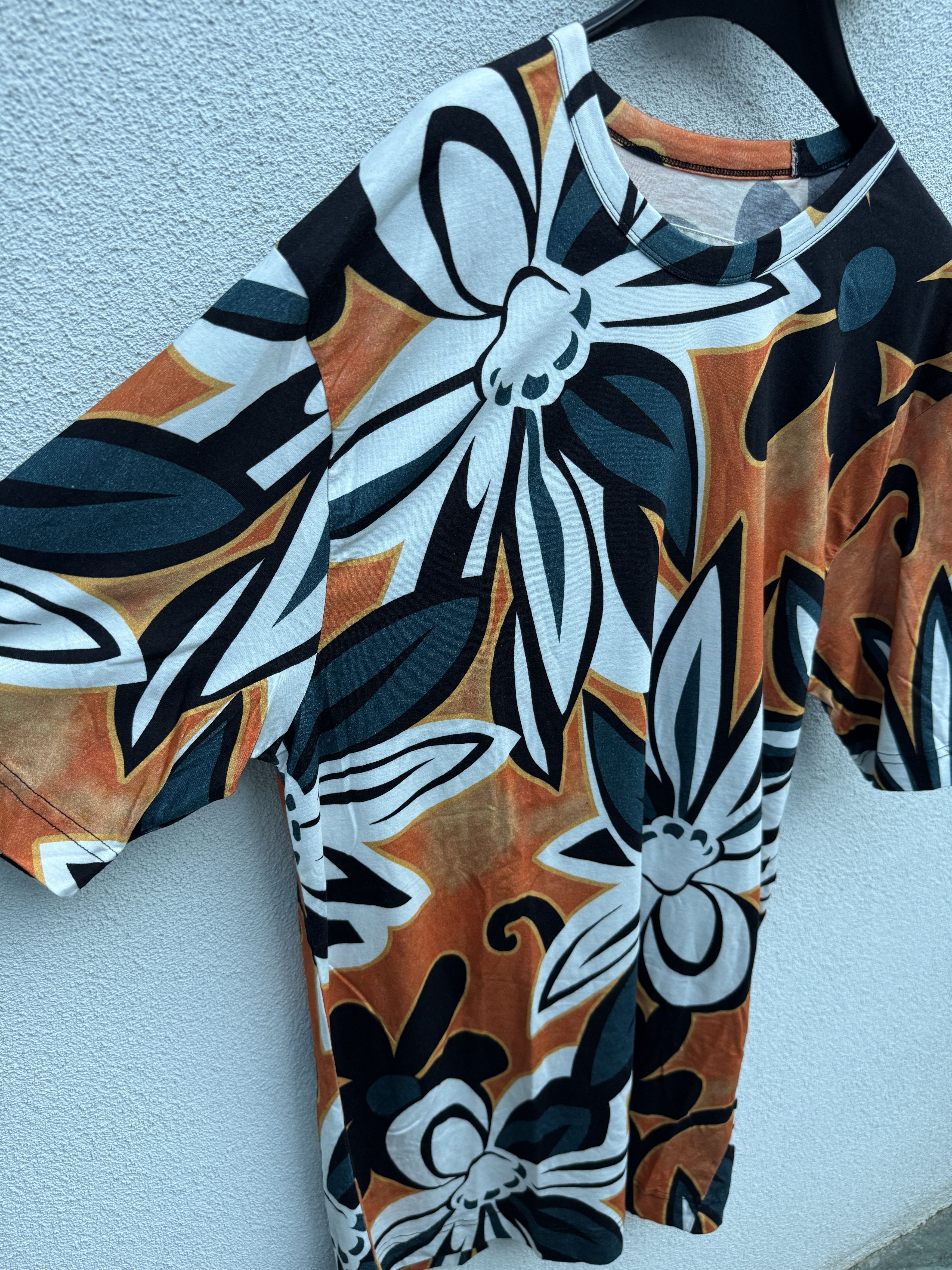 Dries Van Noten Dries Van Noten x Len Lye Orange White Floral Print Tshirt Size US XL / EU 56 / 4 - 2 Thumbnail