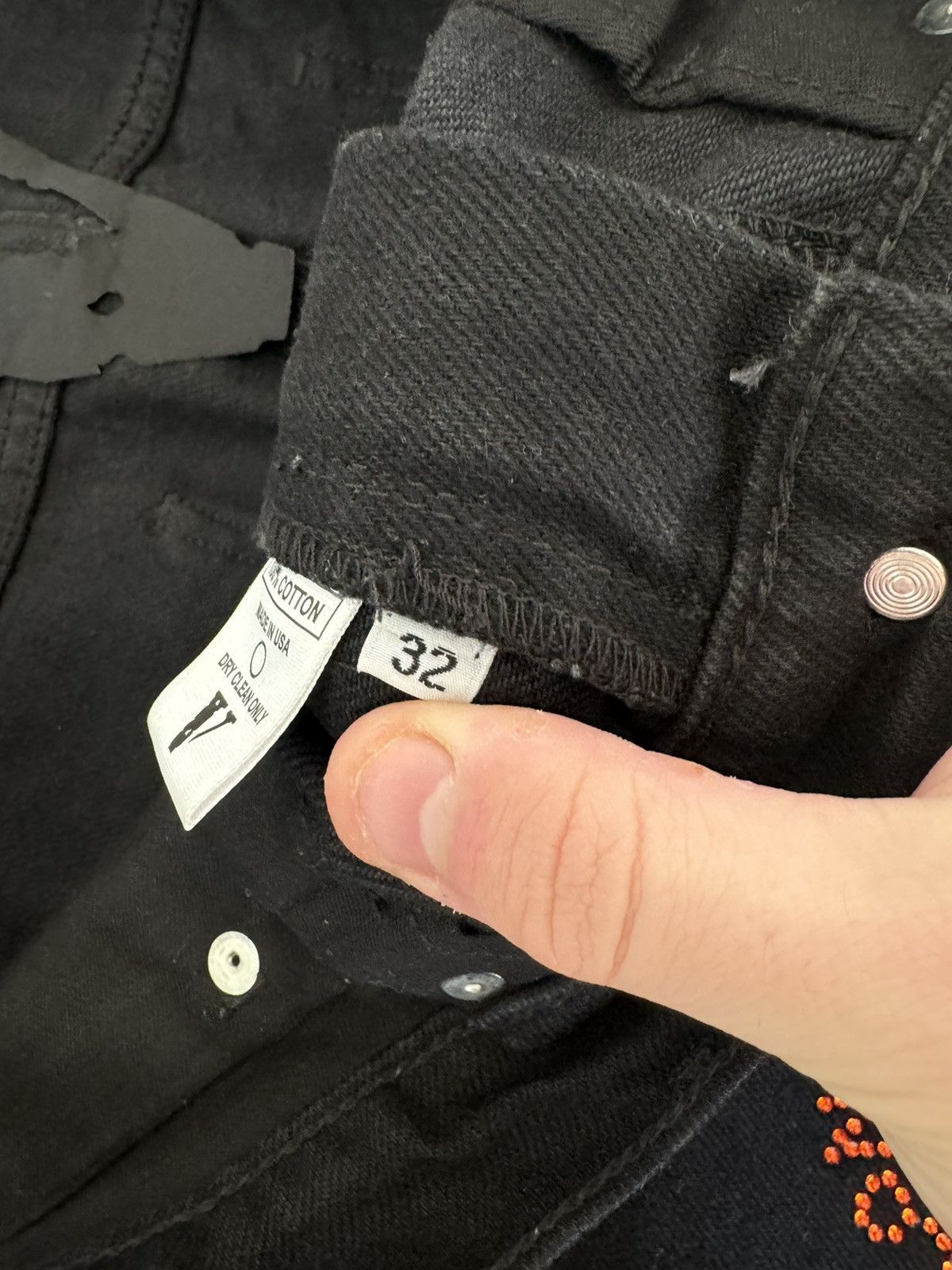Vlone Vlone Denim Rhinestone Jeans Black 32 Size US 32 / EU 48 - 8 Thumbnail
