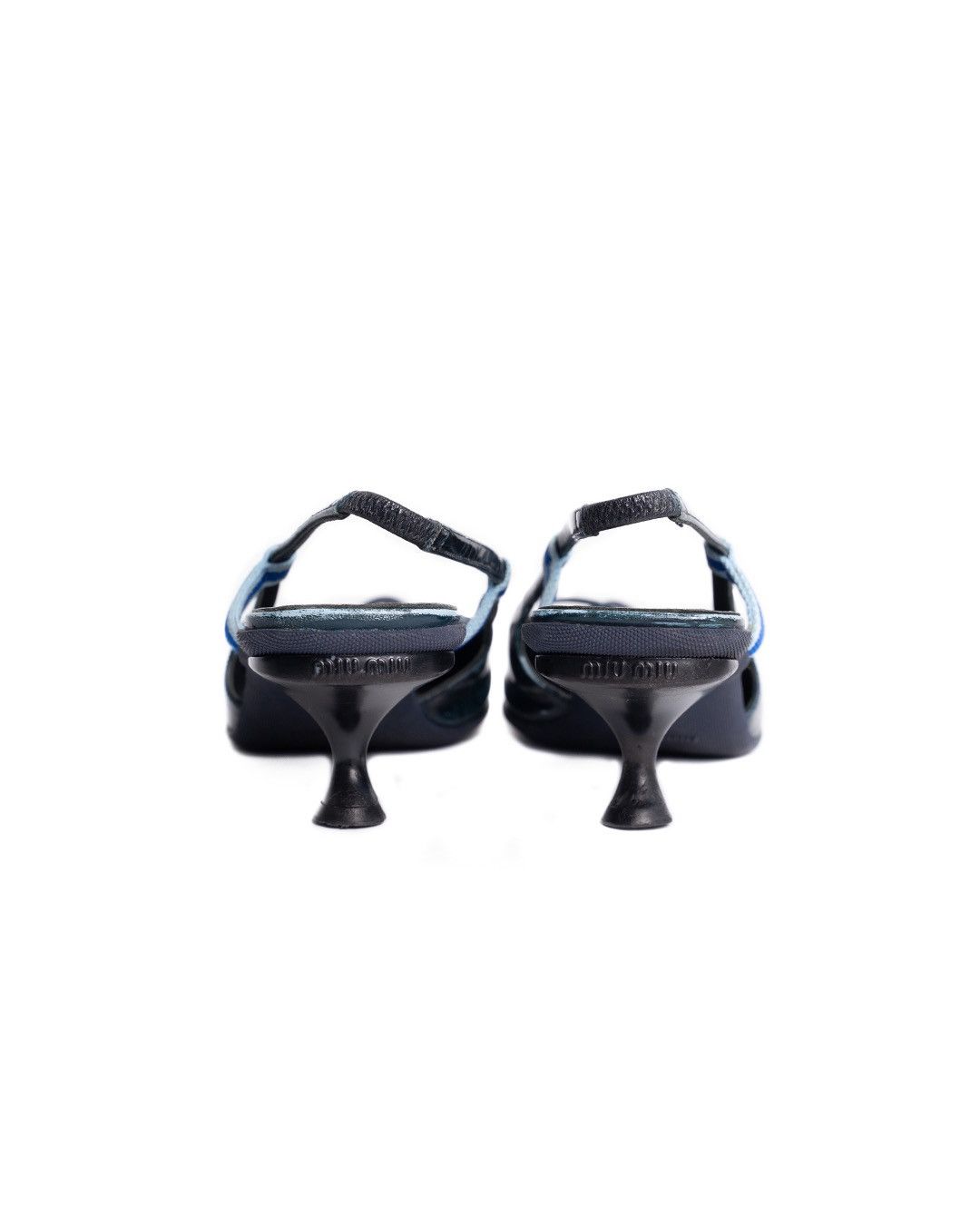 Miu Miu Miu Miu S/S2000 Leather Mules in Blue Size US 7 / IT 37 - 8 Thumbnail