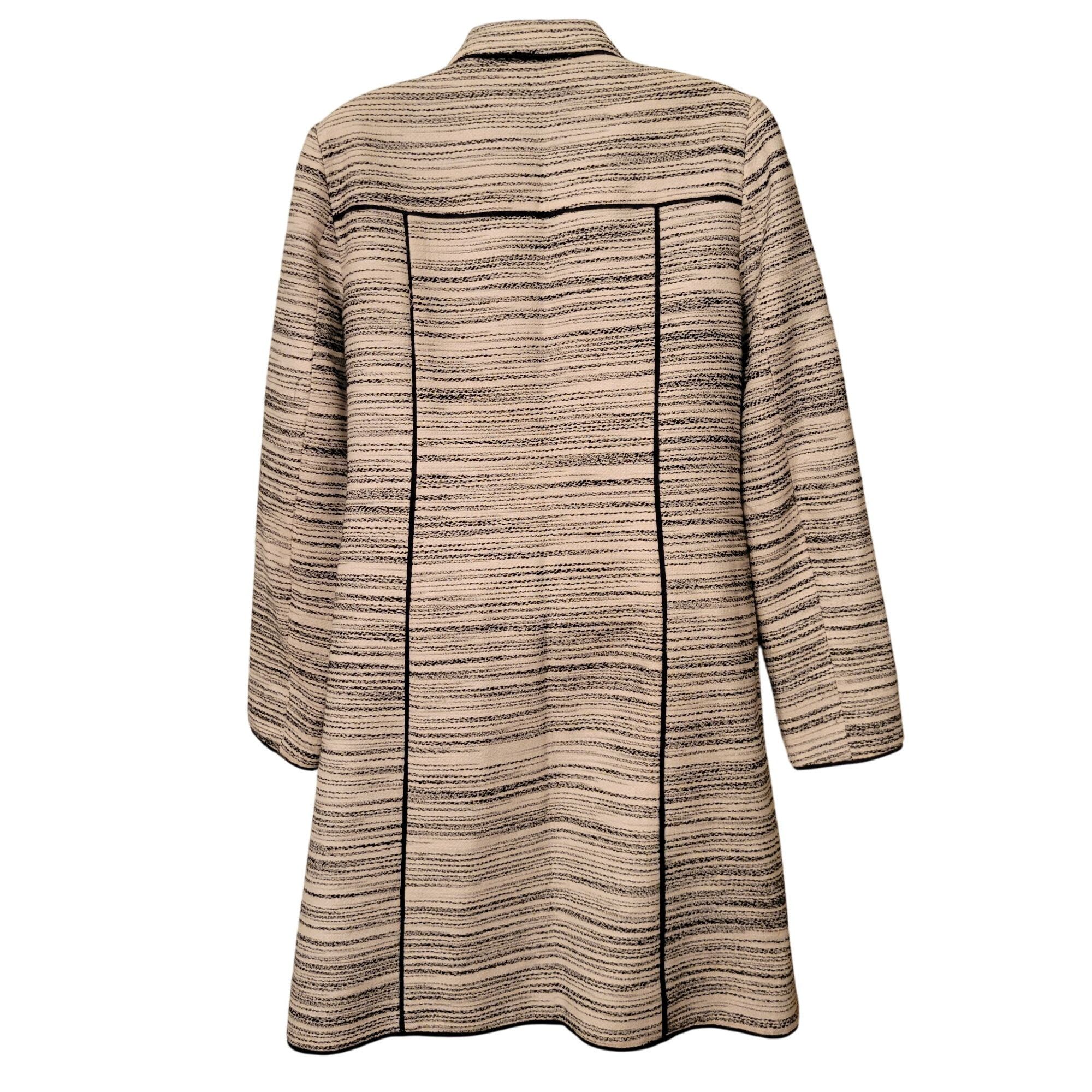 Vintage Worth New York P Striped Trench Coat Large Patch Pockets USA Size S / US 4 / IT 40 - 3 Thumbnail