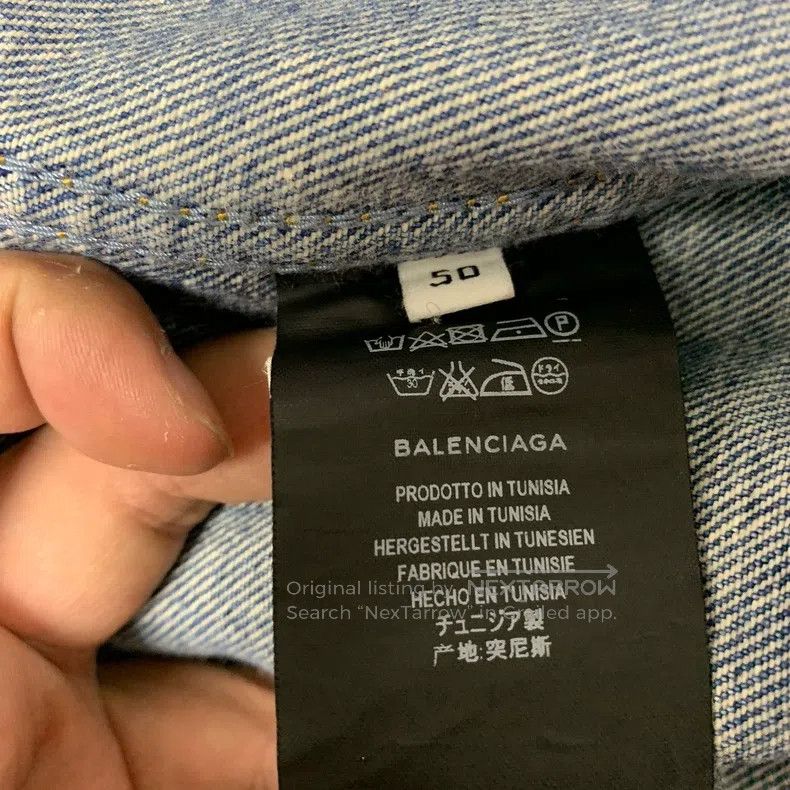 Balenciaga Balenciaga Cola Denim Jacket Distressed Style Size US M / EU 48-50 / 2 - 4 Thumbnail