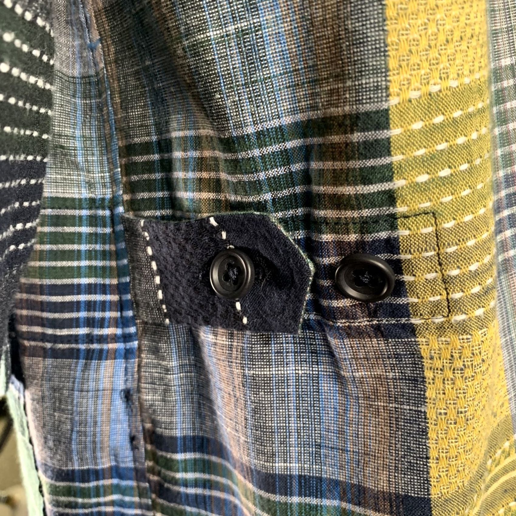 Engineered Garments ENGINEERED GARMENTS Sport Coat M Navy Orange Patchwork Cotton Notch Lapel Men Size US M / EU 48-50 / 2 - 5 Thumbnail